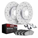 Dynamic Friction 1999-2011 Acura TL Rear Drilled Geoperformance Rotors with Active Performance Pads w/Hardware by Dynamic Friction Company 2712-58007
