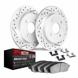 Dynamic Friction 1988-2001 Acura Integra Rear Drilled & Slotted Geoperformance Rotors & Active Perf Pads w/Hardware by Dynamic Friction Company 2712-59006