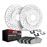 Dynamic Friction 1993-2001 Acura Integra Front Drilled & Slotted Geoperformance Rotors & Active Perf Pads w/Hardware by Dynamic Friction Company 2712-59018