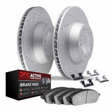 Dynamic Friction 1990-2005 Chrysler Sebring Front Drilled Geoperformance Rotors & Active Performance Pads w/Hardware by Dynamic Friction Company 2712-72019