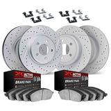 Dynamic Friction 2008-2012 Honda Accord Front & Rear Drill/Slot Geoperf Rotors Active Performance Pads w/Hardware by Dynamic Friction Company 2714-59061