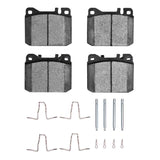 Dynamic Friction 1979-1985 Mercedes-Benz 300CD Front 4000 HybriDynamic Brake Pads and Hardware Kit by Dynamic Friction Company 4000-0145-12