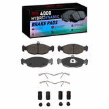 Dynamic Friction 1995-1999 Chevrolet Tigra (Mexico) Rear/Front 4000 HybriDynamic Brake Pads and Hardware Kit by Dynamic Friction Company 4000-0688-01