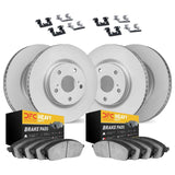 Dynamic Friction 2011-2021 Dodge Durango Front & Rear Geospec Rotors with Heavy Duty Brake Pads w/Hardware by Dynamic Friction Company 4214-42004