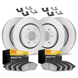 Dynamic Friction 2012-2020 Ford F-150 Front & Rear Geospec Rotors with Heavy Duty Brake Pads w/Hardware by Dynamic Friction Company 4214-54003