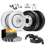 Dynamic Friction 1998-1999 Dodge Durango Front & Rear Geospec Rotors with Heavy Duty Pads w/Drums/Shoes/Hardware by Dynamic Friction Company 4284-40019