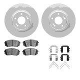 Dynamic Friction 2015-2023 Hyundai Kona Electric Front Geospec Rotors with 5000 Advanced Brake Pads w/Hardware by Dynamic Friction Company 4512-03182