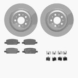 Dynamic Friction 2017-2025 Tesla Y Rear Geospec Rotors with 5000 Advanced Brake Pads w/Hardware by Dynamic Friction Company 4512-26000