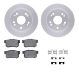 Dynamic Friction 1997-2015 Acura CSX Rear Geospec Rotors with 5000 Advanced Brake Pads w/Hardware by Dynamic Friction Company 4512-59117