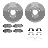Dynamic Friction 2012-2015 Honda Civic Front Geospec Rotors with 5000 Advanced Brake Pads w/Hardware by Dynamic Friction Company 4512-59138