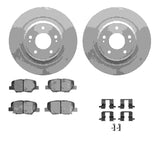 Dynamic Friction 2013-2024 Mitsubishi RVR Rear Geospec Rotors with 5000 Advanced Brake Pads w/Hardware by Dynamic Friction Company 4512-72083