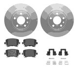 Dynamic Friction 2005-2009 Audi A4 Rear Geospec Rotors with 5000 Advanced Brake Pads w/Hardware by Dynamic Friction Company 4512-73111