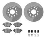 Dynamic Friction 2005-2016 Audi A3 Rear Geospec Rotors with 5000 Advanced Brake Pads w/Hardware by Dynamic Friction Company 4512-74128