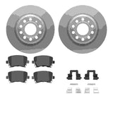 Dynamic Friction 2005-2018 Audi Q3 Rear Geospec Rotors with 5000 Advanced Brake Pads w/Hardware by Dynamic Friction Company 4512-74153