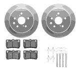 Dynamic Friction 2006-2013 Lexus IS250 Rear Geospec Rotors with 5000 Advanced Brake Pads w/Hardware by Dynamic Friction Company 4512-75048