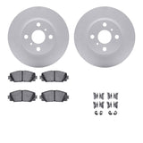 Dynamic Friction 2006-2018 Toyota Yaris Front Geospec Rotors with 5000 Advanced Brake Pads w/Hardware by Dynamic Friction Company 4512-76135