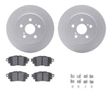 Dynamic Friction 2019-2022 Toyota Corolla Rear Geospec Rotors with 5000 Advanced Brake Pads w/Hardware by Dynamic Friction Company 4512-76196