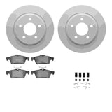 Dynamic Friction 2004-2013 Mazda 3 Sport Rear Geospec Rotors with 5000 Advanced Brake Pads w/Hardware by Dynamic Friction Company 4512-80064