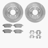 Dynamic Friction 2006-2013 Ford Fusion Rear Geospec Rotors with 5000 Advanced Brake Pads w/Hardware by Dynamic Friction Company 4512-99054