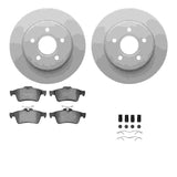 Dynamic Friction 2012-2018 Ford Focus Rear Geospec Rotors with 5000 Advanced Brake Pads w/Hardware by Dynamic Friction Company 4512-99058
