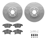 Dynamic Friction 2013-2020 Ford Fusion Front Geospec Rotors with 5000 Advanced Brake Pads w/Hardware by Dynamic Friction Company 4512-99071