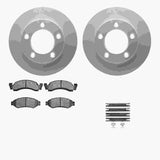 Dynamic Friction 1986-1993 Ford Bronco Front Geospec Rotors with 5000 Advanced Brake Pads w/Hardware by Dynamic Friction Company 4512-99106