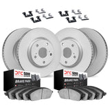 Dynamic Friction 2009-2023 Nissan Maxima Front & Rear Geospec Rotors with 5000 Advanced Brake Pads w/Hardware by Dynamic Friction Company 4514-67029