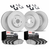 Dynamic Friction 2018-2022 Mitsubishi Outlander PHEV Front & Rear Geospec Rotors with 5000 Advanced Pads w/Hardware by Dynamic Friction Company 4514-72034
