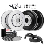 Dynamic Friction 1987-1988 Toyota 4Runner Front & Rear Geospec Rotors with 5000 Advanced Pads w/Drums/Shoes/Hardware by Dynamic Friction Company 4514-76074