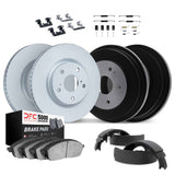 Dynamic Friction 2002-2004 Toyota Camry Front & Rear Geospec Rotors with 5000 Advanced Pads w/Drums/Shoes/Hardware by Dynamic Friction Company 4514-76090