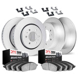 Dynamic Friction 2006-2010 Hummer H3T Front & Rear Geospec Rotors with 5000 Advanced Brake Pads w/Hardware by Dynamic Friction Company 4514-93001