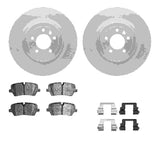 Dynamic Friction 2013-2025 Land Rover Discovery Rear Geospec Rotors with Euro 5000 Ceramic Brake Pads w/Hardware by Dynamic Friction Company 4612-11022