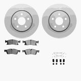 Dynamic Friction 2011-2022 Dodge Durango Front Geospec Rotors with Euro 5000 Ceramic Brake Pads w/Hardware by Dynamic Friction Company 4612-19139