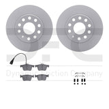 Dynamic Friction 2018-2025 Audi Q2 Rear Geospec Rotors with Euro 5000 Ceramic Brake Pads w/Hardware by Dynamic Friction Company 4612-74040