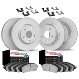 Dynamic Friction 2013-2018 Volkswagen Beetle/Jetta Front & Rear Geospec Rotors with Euro 5000 Ceramic Pads w/Hardware by Dynamic Friction Company 4614-11195