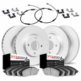 Dynamic Friction 2009-2010 Mini Cooper Front & Rear Geospec Rotors with Euro 5000 Ceramic Pads w/Sensor/Hardware by Dynamic Friction Company 4624-11760