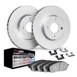 Dynamic Friction 1990-2003 Ford Escort Front Geospec Rotors w/4000 HybriDynamic Brake Pads w/Hardware by Dynamic Friction Company 4812-54019