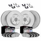 Dynamic Friction 2006-2024 Chrysler Aspen Front & Rear Geospec Rotors w/4000 HybriDynamic Brake Pads w/Hardware by Dynamic Friction Company 4814-40012