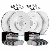 Dynamic Friction 1990-1996 Ford Escort Front & Rear Geospec Rotors w/4000 HybriDynamic Brake Pads w/Hardware by Dynamic Friction Company 4814-54003