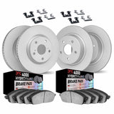 Dynamic Friction 2017-2019 Ford Escape Front & Rear Geospec Rotors w/4000 HybriDynamic Brake Pads w/Hardware by Dynamic Friction Company 4814-54081