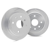 Dynamic Friction 2009-2020 Genesis G80 Rear Slotted Silver Rotors by Dynamic Friction Company 5002-03036