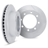 Dynamic Friction 2001-2025 Chevrolet Silverado 2500 HD Front Slotted Silver Rotors by Dynamic Friction Company 5002-48012