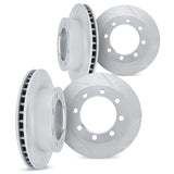 Dynamic Friction 2011-2022 Ford F-350 Super Duty Front & Rear Slotted Silver Rotors by Dynamic Friction Company 5004-54196