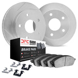 Dynamic Friction 2019-2025 Subaru Ascent Rear Slotted Silver Rotors with 5000 Advanced Brake Pads w/Hardware by Dynamic Friction Company 5512-13053