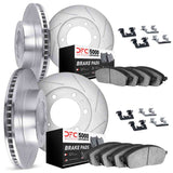 Dynamic Friction 2012-2020 Ford F-150 Front & Rear Slotted Silver Rotors with 5000 Advanced Brake Pads w/Hardware by Dynamic Friction Company 5514-54108