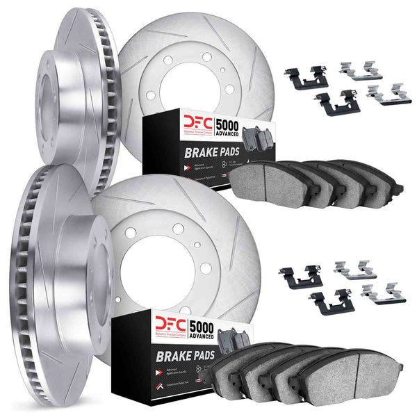 Dynamic Friction 2012-2020 Ford F-150 Front & Rear Slotted Silver ...
