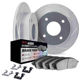 Dynamic Friction 1968-1992 Fiat 124 Front Slotted Silver Rotors w/4000 HybriDynamic Brake Pads w/Hardware by Dynamic Friction Company 5812-07002