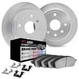 Dynamic Friction 2012-2023 Subaru Impreza Rear Slotted Silver Rotors w/4000 HybriDynamic Brake Pads w/Hardware by Dynamic Friction Company 5812-13043