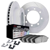 Dynamic Friction 1980-1993 Dodge W200 Front Slotted Silver Rotors w/4000 HybriDynamic Brake Pads w/Hardware by Dynamic Friction Company 5812-40009