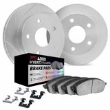 Dynamic Friction 1983-1992 Ford Ranger Front Slotted Silver Rotors w/4000 HybriDynamic Brake Pads w/Hardware by Dynamic Friction Company 5812-54056